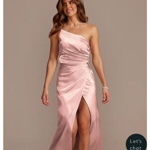 David’s Bridal Galina Signature Charmeuse Draped One-Shoulder Dress